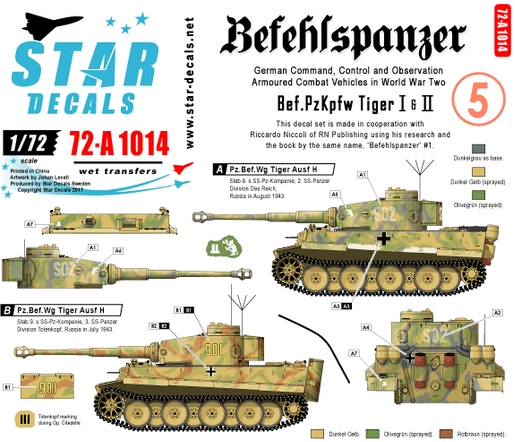 1:72 Befehlspanzer # 5. Bef.Pz. Tiger I and Tiger 2.