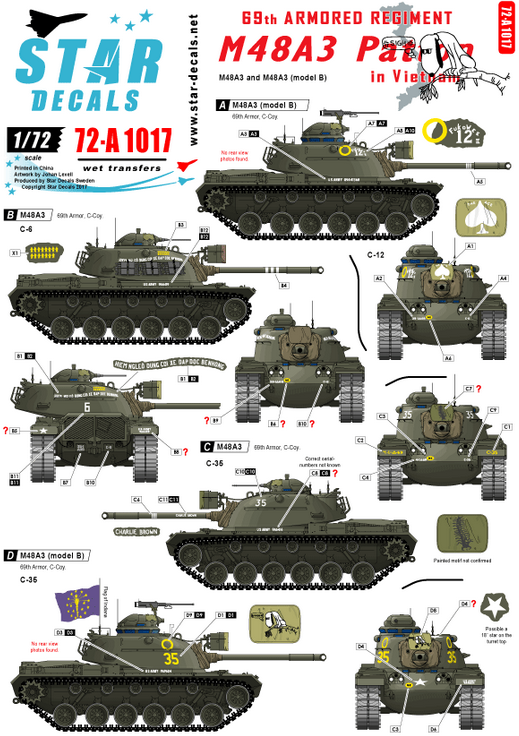 1:72 M48A3 Patton. 69th Armored Regiment in Vietnam.
