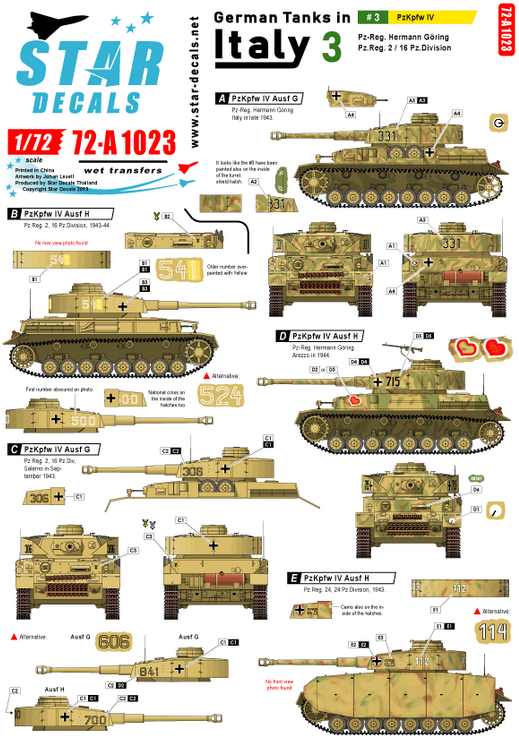 1:72 German Tanks in Italy # 3. PzKpfw IV Ausf G and Ausf H.