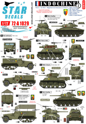 1:72 Indochine # 2. 1er Reg. de Chasseurs. M5A1 Stuart, White SC, M8 HMC, M24, M3A1 H-tracks