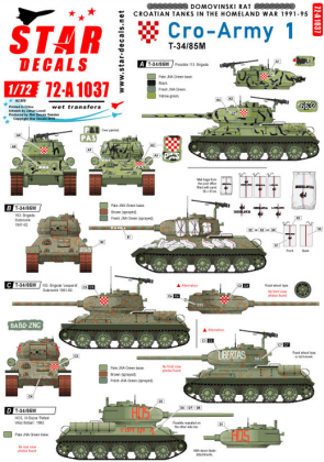 1:72 Cro-Army # 1. Croatian T-34/85 tanks 1991-95.