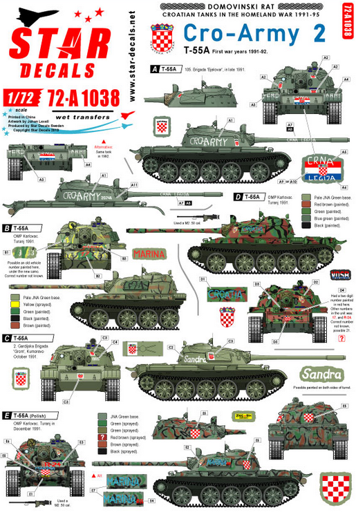 1:72 Cro-Army # 2. Croatian T-55 tanks 1991-92.