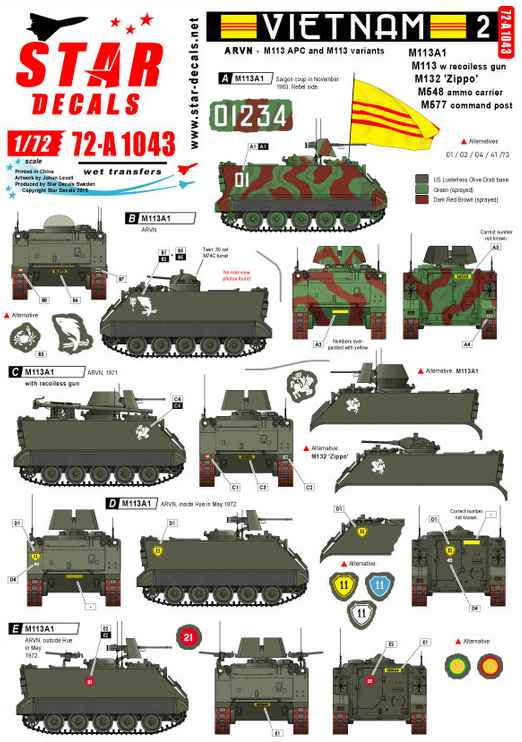 1:72 Vietnam # 2. ARVN M113 in South Vietnam army.