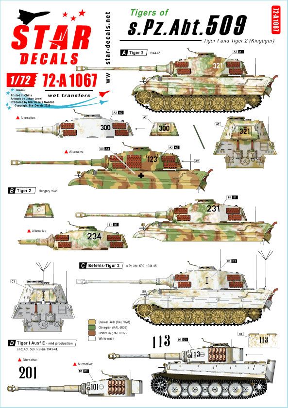 1:72 Tigers of sPzAbt 508. Tiger I and Tiger 2 on the Eastern Front.