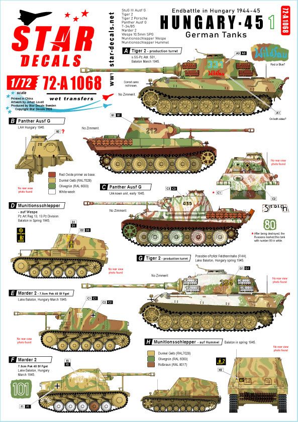 1:72 Hungary '45 # 1. German tanks and AFVs in Hungary 1944-45.