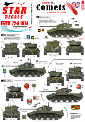 1:72 Comets. British A34 Comet in WW2 and Cold War service