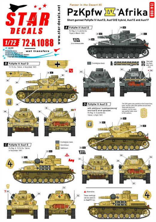 1:72 Panzer in the Desert # 5. PzKpfw IV Ausf D/E/F1, in North Africa