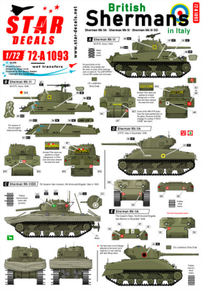 1:72 British Shermans in Italy. Sherman Mk IIA (76mm), Sherman Mk III . . .