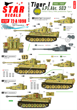 1:72 Tiger I - s.Pz.Abt. 503 # 2. 1942-43. Initial, early and mid production.