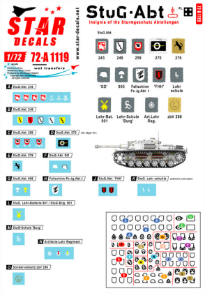 1:72 StuG-Abt # 4. Generic insignia and unit markings for the Sturmgeschütz units.