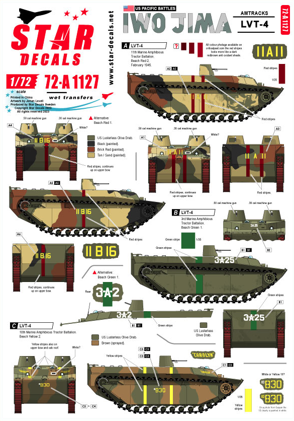 1:72 US Pacific Battles - Iwo Jima. USMC LVT-4 amtracks.