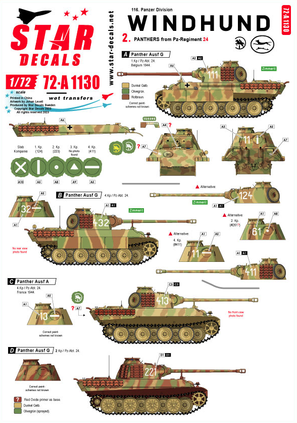 1:72 Windhund # 2. Panthers from Pz-Regiment 16 and Pz-Brigade 111.
