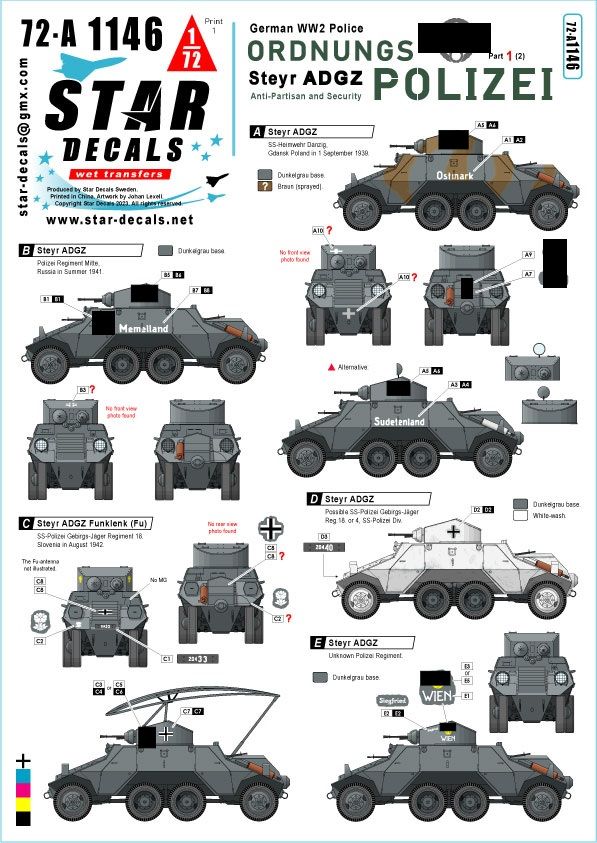 1:72 Ordnungs Polizei #1- Anti Partisan And Security Service - Steyr ADGZ 8x8 Armoured Car
