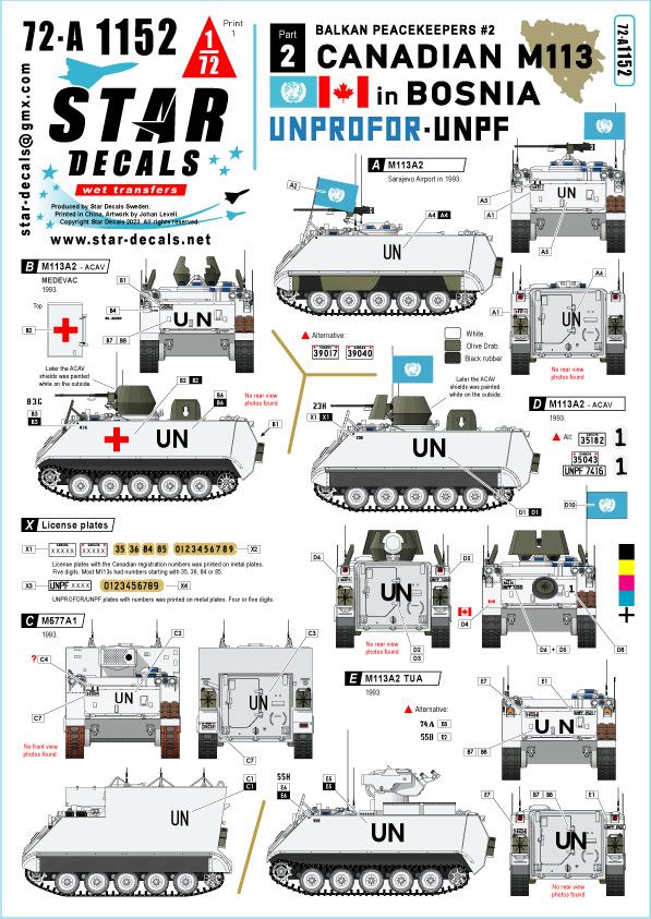 1:72 Canadian M113 In Bosnia - Balkan Peacekeepers #2 - M113A2, M113A2 ACAV, M577A1 And M113A2 TUA