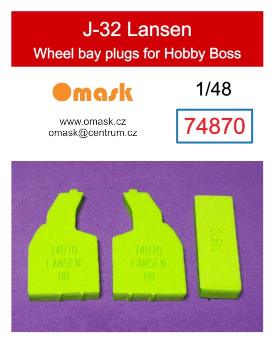 1:48 J-32 Lansen wheel bay plugs (for Hobby Boss)