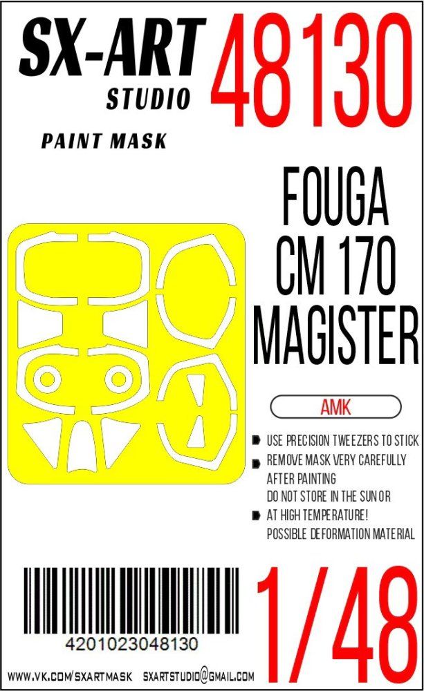 1:48 Paint mask Fouga CM.170 Magister (AMK)