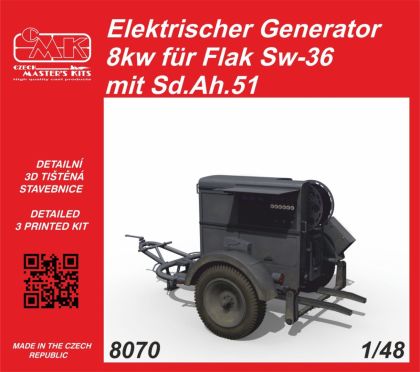 1:48 Elektrischer Generator 8kw für Flak Sw-36 mit Sd.Ah.51