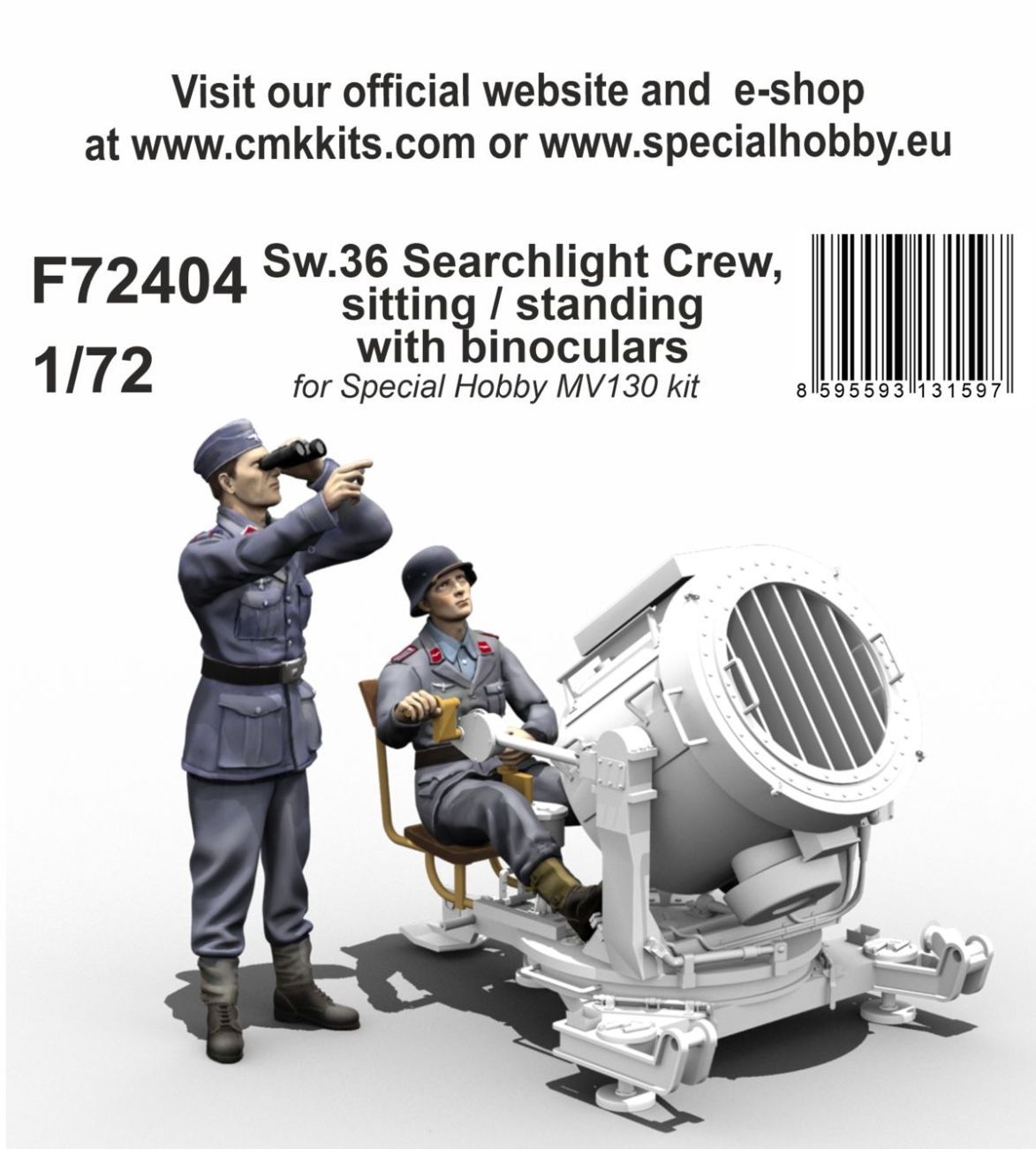 1:72 Sw.36 Searchlight Crew, sitting / standing with binoculars 