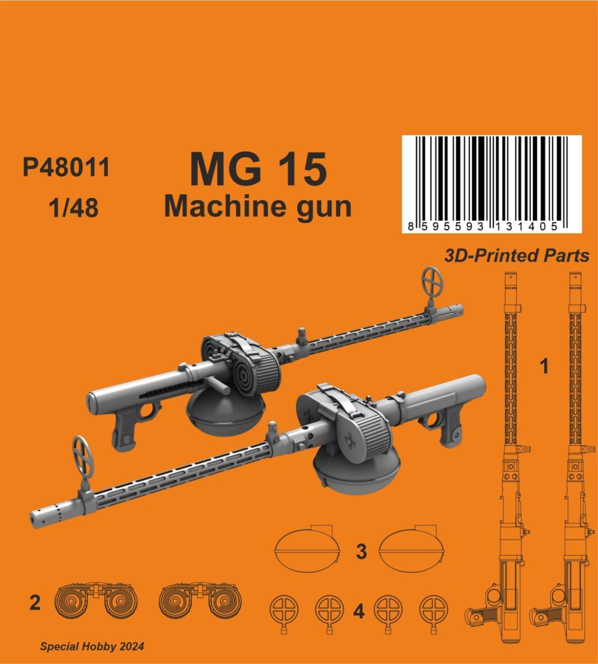1:48 MG 15 Machine gun 1/48 (2 pcs.)