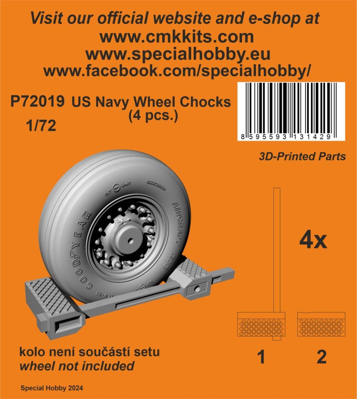 1:72 US Navy Wheel Chocks (4 pcs.)