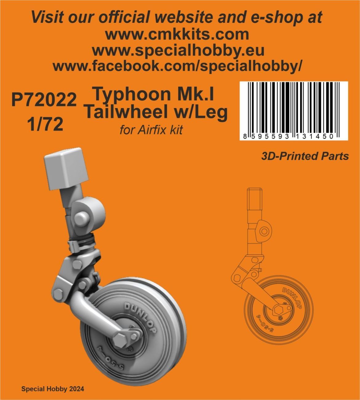 1:72 Typhoon Mk.I Tailwheel w/Leg / for Airfix kit