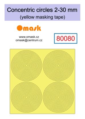 Concentric circles 2-30 mm (yellow masking tape)