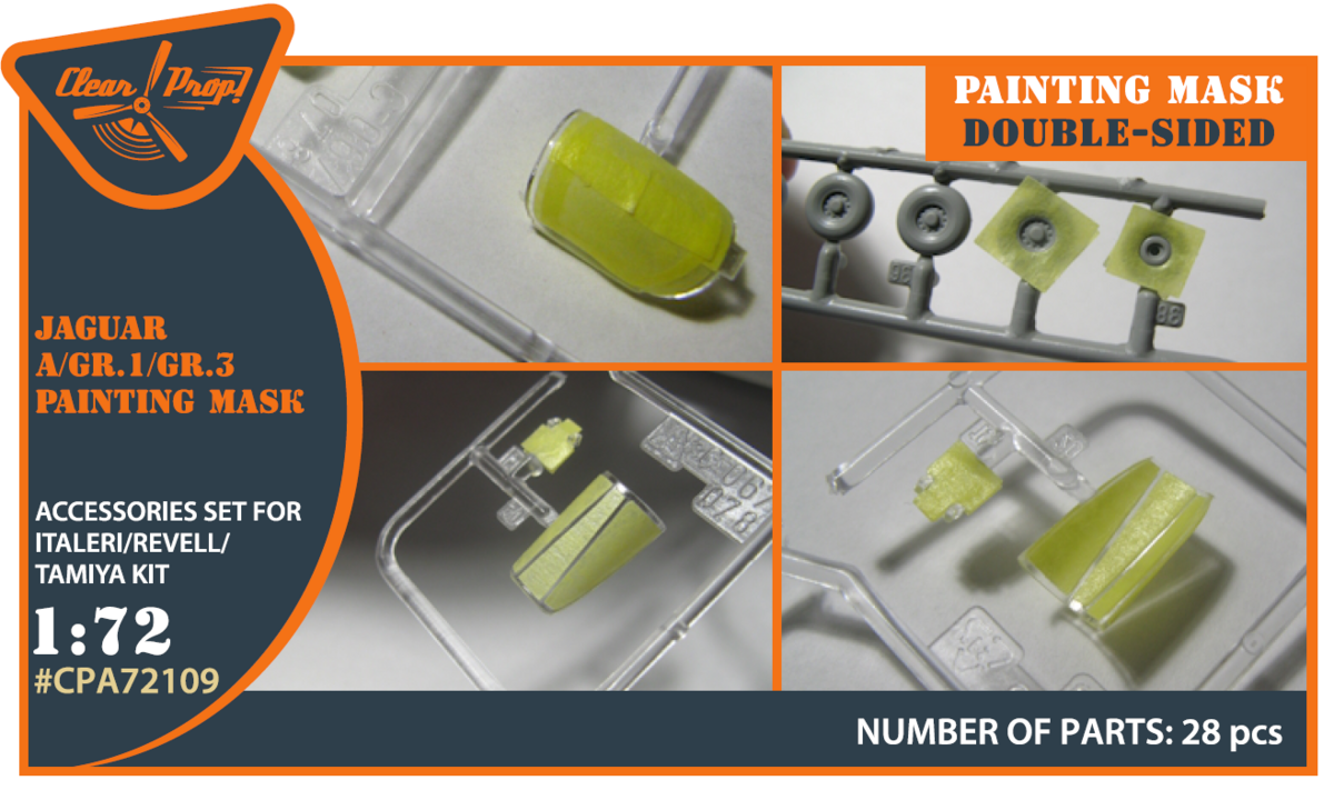 1:72 Jaguar A/GR.1/GR.3 Painting Mask (For Italeri, Revell, Tamiya)