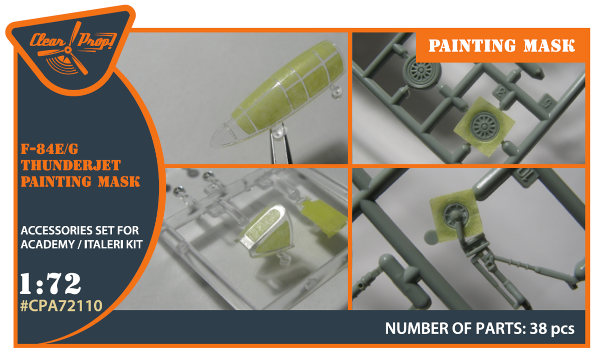 1:72 F-84E/G Thunderjet Painting Mask (For Academy, Italeri)