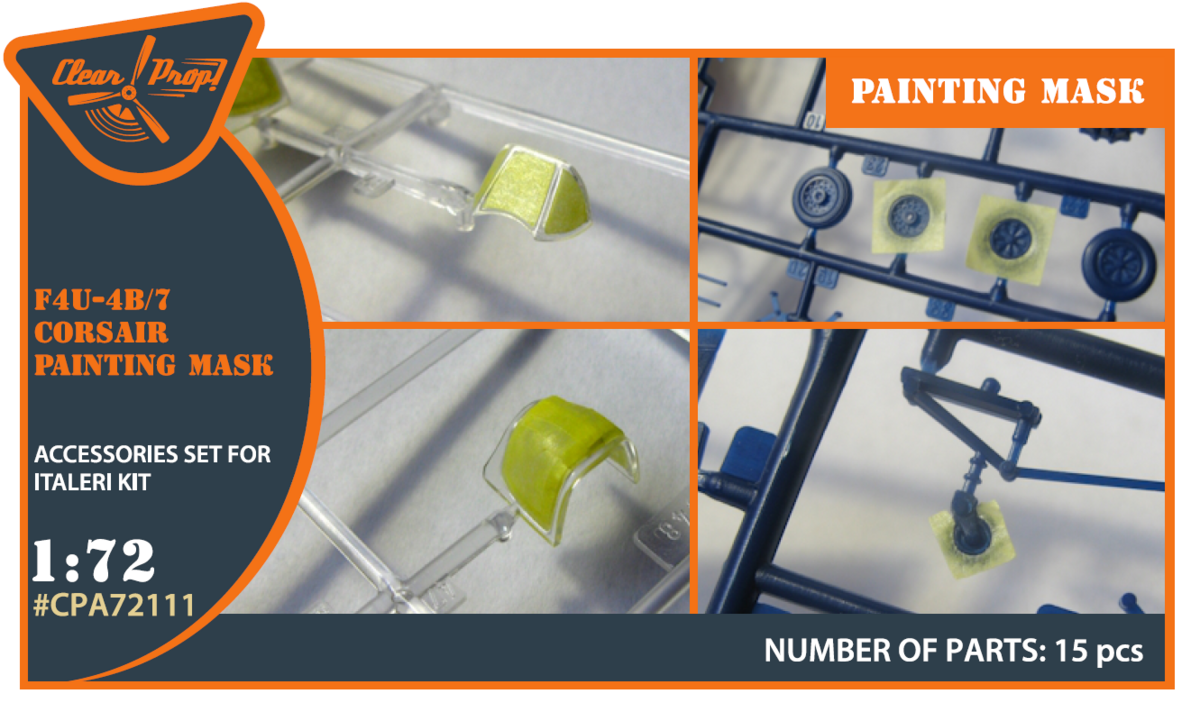 1:72 F4U-4B/7 Corsair Painting Mask (For Italeri)