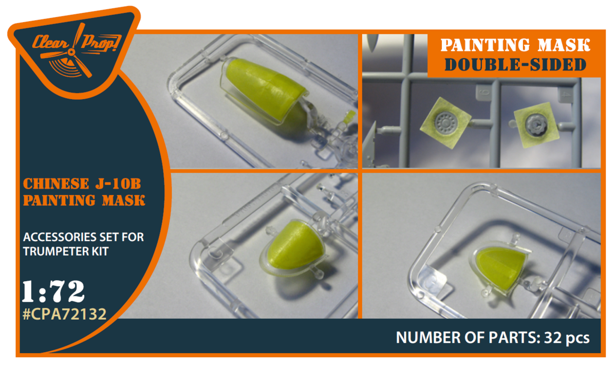 1:72 Chinese J-10B Double-Sided Painting Mask For Trumpeter Kit