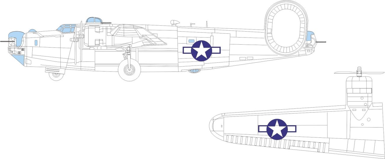 1:48 Consolidated B-24J Liberator US national insignia
