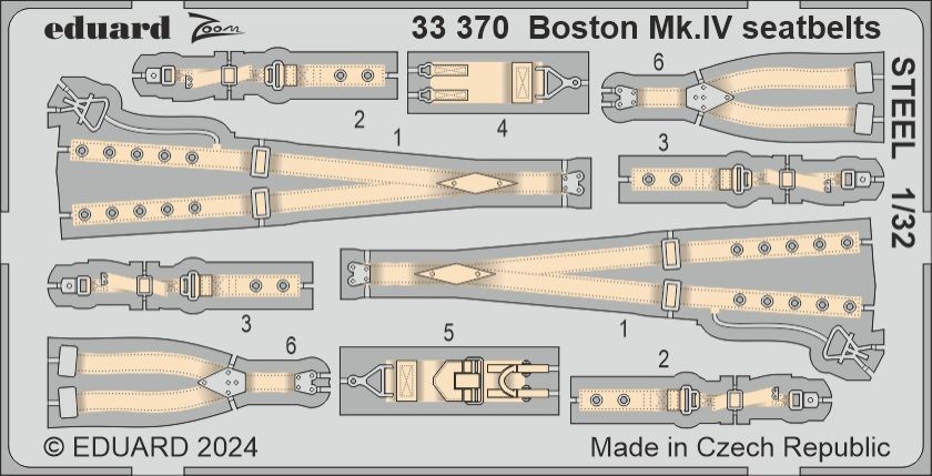 1:32 Douglas Boston Mk.IV seatbelts STEEL