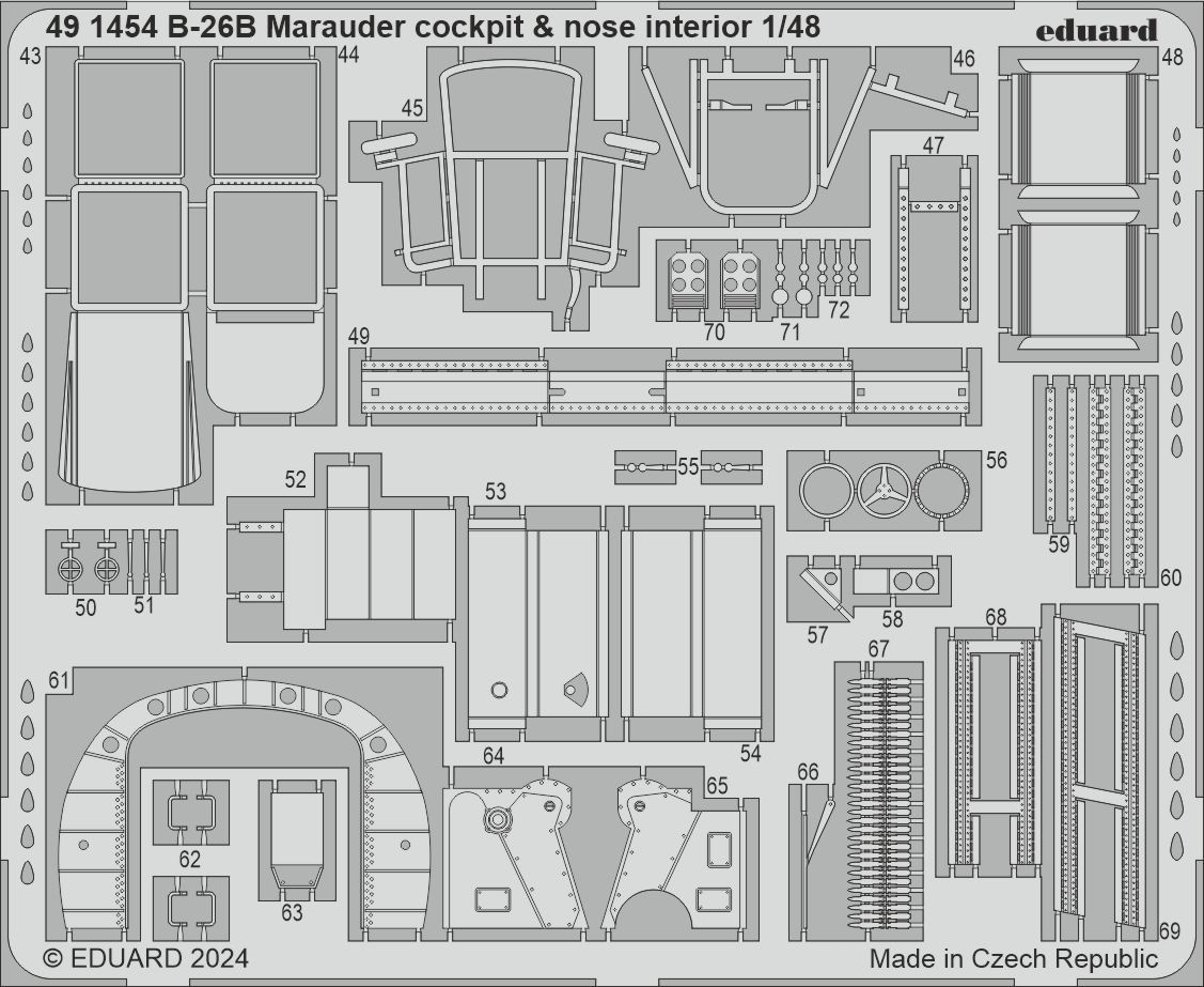 1:48 Martin B-26B Marauder cockpit and nose interior