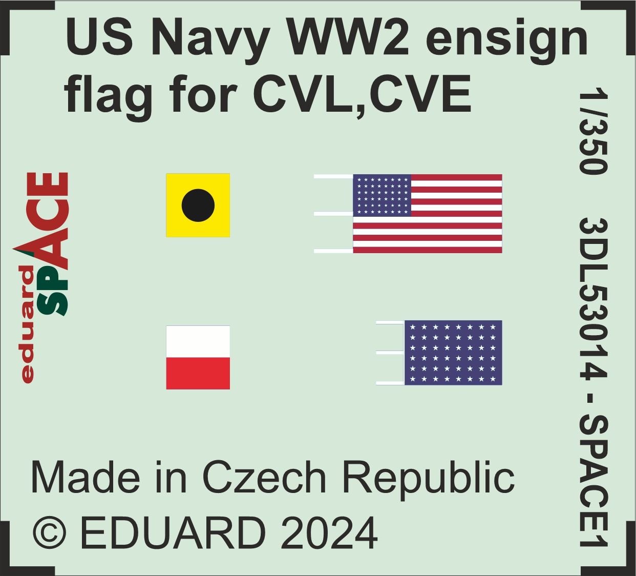 1:350 US Navy WW2 ensign flag for CVL, CVE, CL & DD SPACE