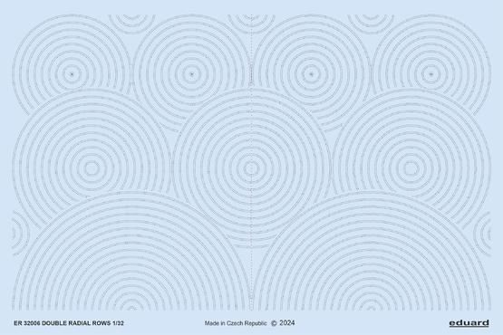 1:32 Double radial rows of 3D rivets - raised rivets applied as a decal