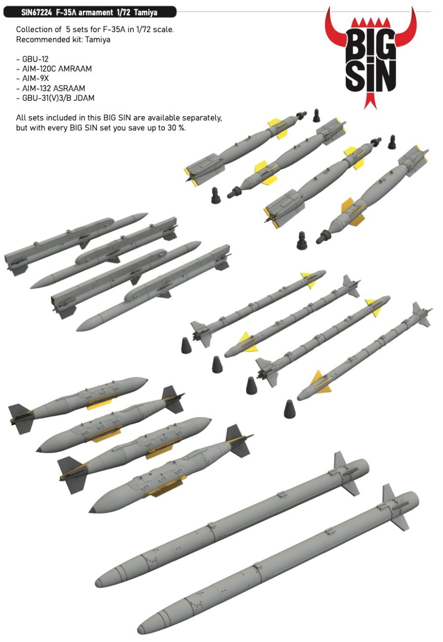1:72 Lockheed-Martin F-35A Lightning II armament