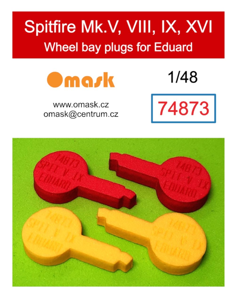 1:48 Spitfire Mk.V, VIII, IX, XVI wheel bay plugs (for Eduard)