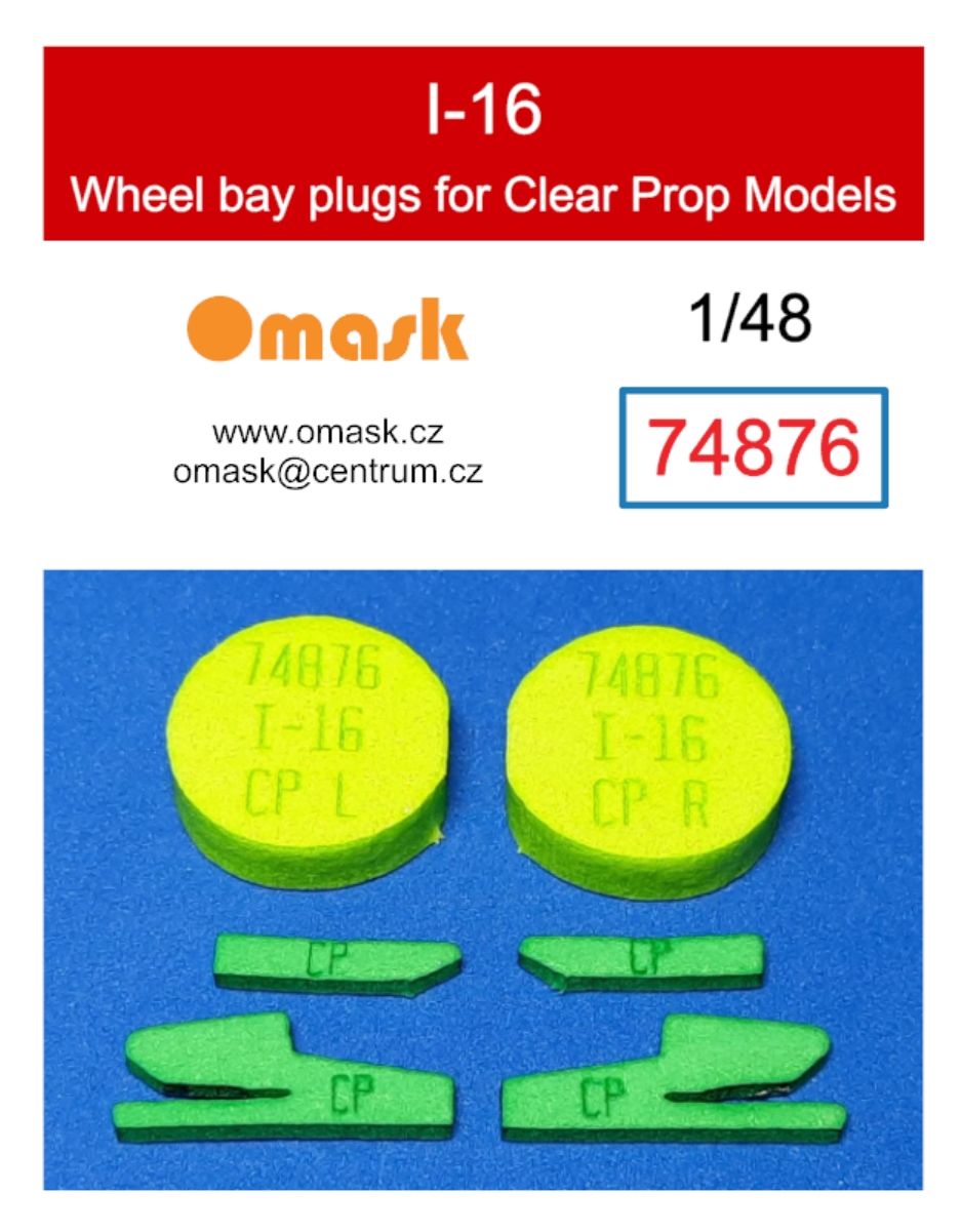 1:48 I-16 wheel bay plugs (for Clear Prop Models)