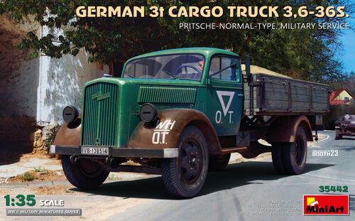 1:35 GERMAN 3T CARGO TRUCK 3,6-36S. PRITSCHE-NORMAL-TYPE. MILITARY SERVICE