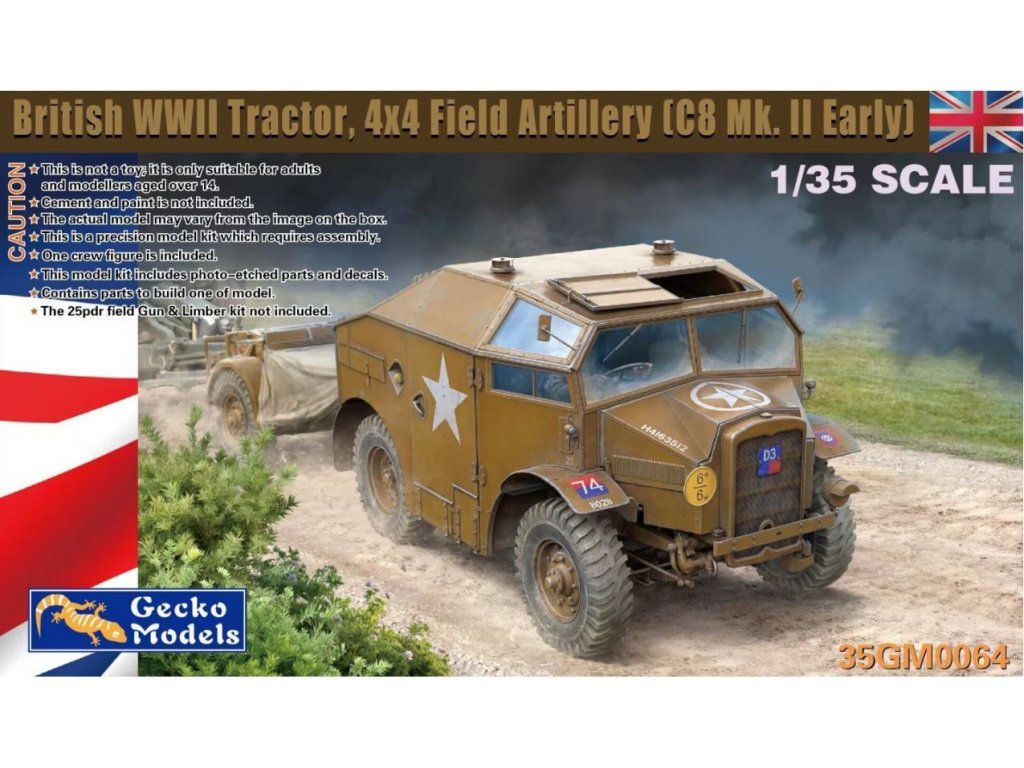 1:35 British WWII Tractor, 4x4 Field Artillery (C8 Mk.II Early)