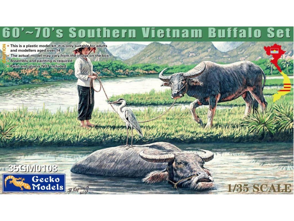 1:35 60's-70's Southern Vietnam Buffalo Set
