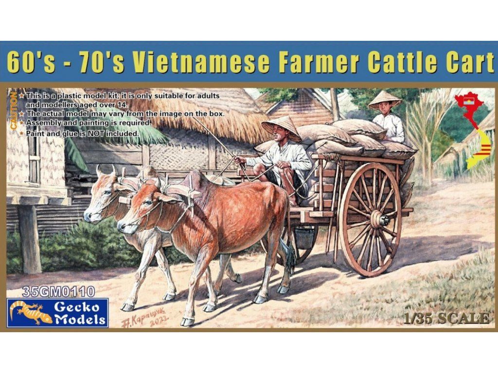 1:35 60's-70's Vietnamese Farmer Cattle Cart