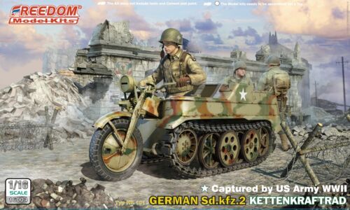 1:16 Captured by US Army WWII German Sd.Kfz. 2 Kettenkraftrad Typ HK 101