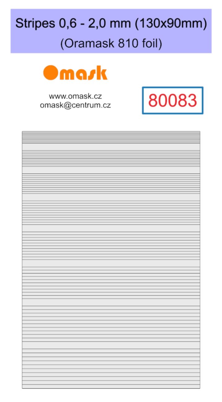 Stripes 0,6 - 2,0 mm (130x90mm) Oramask foil