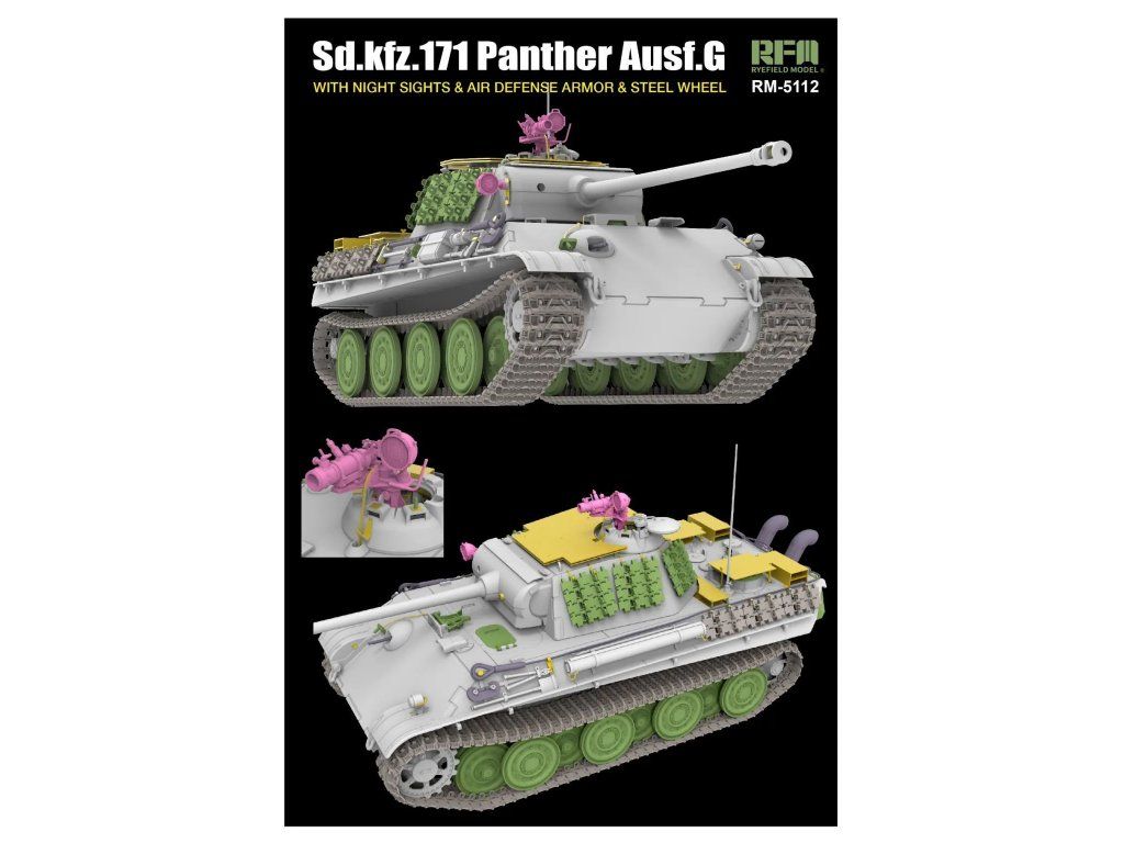 1:35 Panther Ausf. G w/night sights & air defense armor