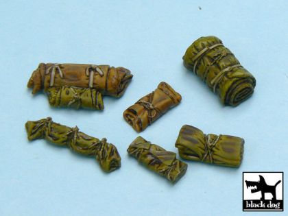 1:48 Tentage + bedrolls #2 accessories set 24 resin parts