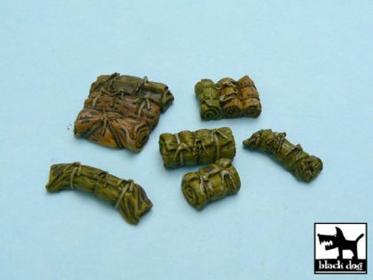 1:48 Tentage + bedrolls #4 accessories set 24 resin parts