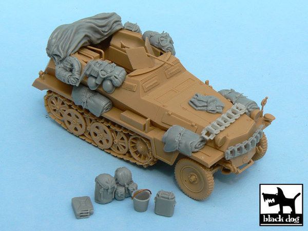 1:48 Sd.Kfz.250 accessories set for Tamiya 32550, 18 resin parts