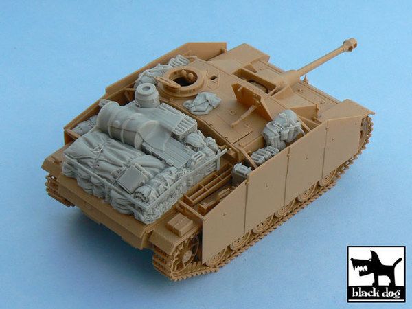 1:48 Sturmgeschütz III Ausf.G accessories set for Tamiya 32525, 13 resin parts