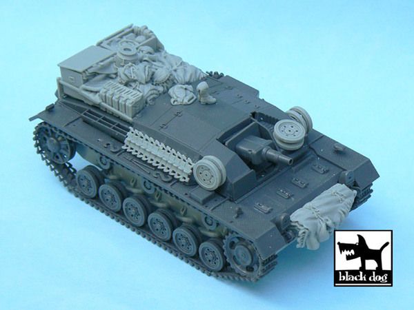 1:48 Sturmgeschütz III Ausf.B accessories set for Tamiya 32507, 19 resin parts